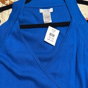 Cache Vibrant Blue V-Neck Top